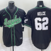 Men’s Philadelphia Eagles #62 Jason Kelce Black Cool Base Stitched Baseball Jersey