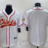 Men’s Kansas City Chiefs Blank White With Patch Cool Base Stitched Baseball Jersey