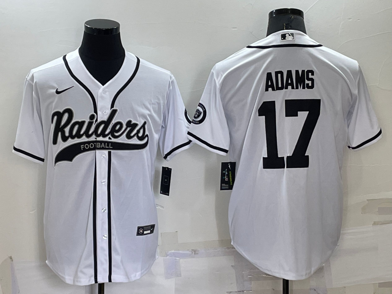 Men’s Las Vegas Raiders #17 Davante Adams White Stitched MLB Cool Base Nike Baseball Jersey