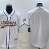 Men’s Minnesota Vikings Blank White Stitched MLB Cool Base Nike Baseball Jersey