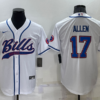 Men’s Buffalo Bills #17 Josh Allen White Stitched Cool Base Nike Baseball Jersey