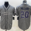 Men’s Dallas Cowboys #20 Tony Pollard Grey Gridiron With Patch Cool Base Stitched Baseball Jersey