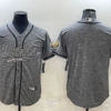 Men’s New Orleans Saints Blank Grey With Patch Cool Base Stitched Baseball Jersey
