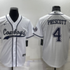 Men’s Dallas Cowboys #4 Dak Prescott White Stitched Cool Base Nike Baseball Jersey
