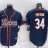 Men’s Chicago Bears #34 Walter Payton Navy Blue Stitched MLB Cool Base Nike Baseball Jersey