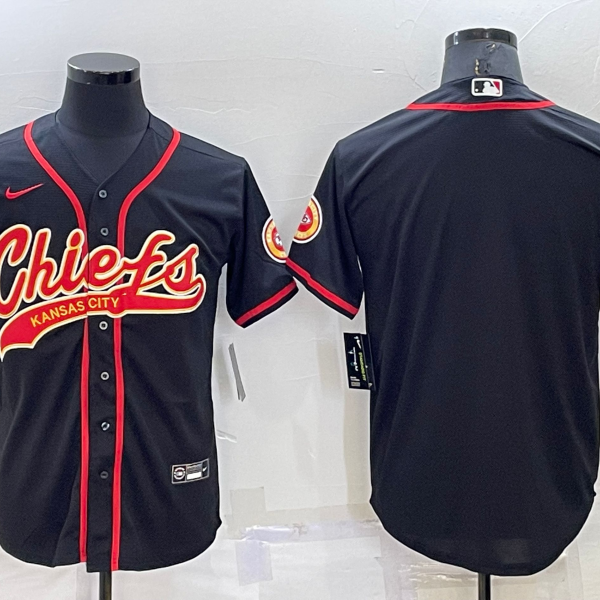 Men’s Kansas City Chiefs Blank Black Stitched MLB Cool Base Nike Baseball Jersey