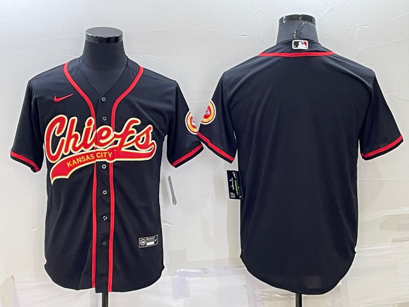 Men’s Kansas City Chiefs Blank Black Stitched MLB Cool Base Nike Baseball Jersey