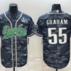 Men’s Philadelphia Eagles #55 Brandon Graham Gray Camo With Super Bowl LVII Patch Cool Base Stitched Baseball Jersey