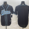 Men’s Detroit Lions Blank Black Cool Base Stitched Baseball Jersey