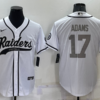 Men’s Las Vegas Raiders #17 Davante Adams White Grey Stitched MLB Cool Base Nike Baseball Jersey