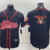 Men’s San Francisco 49ers Black Team Big Logo With Patch Cool Base Stitched Baseball Jersey