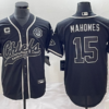 Men’s Kansas City Chiefs #15 Patrick Mahomes Black C Patch Cool Base Stitched Baseball Jersey