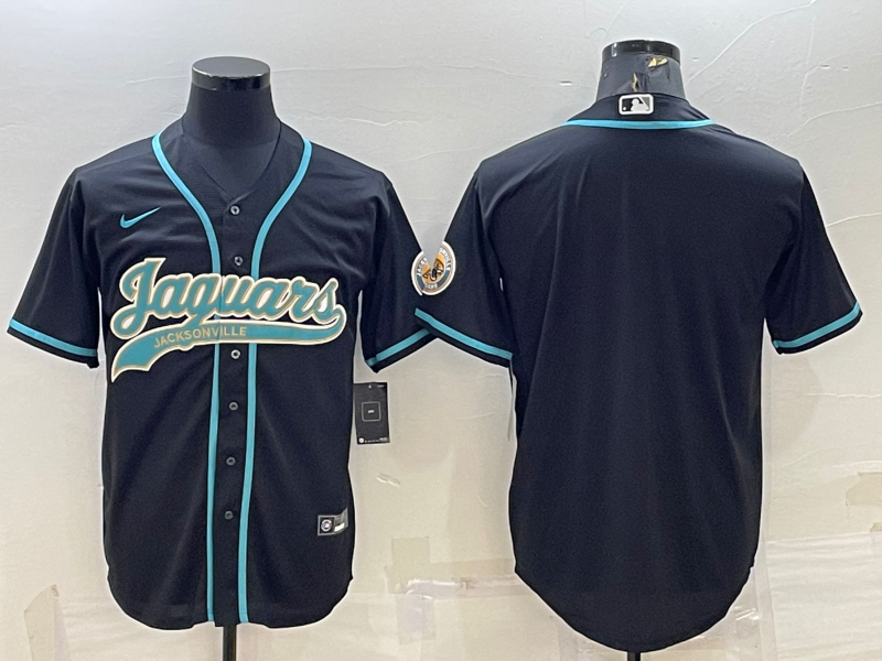 Men’s Jacksonville Jaguars Blank Black With Patch Cool Base Stitched Baseball Jersey