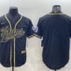 Men’s Tennessee Titans Blank Black Gold With Patch Cool Base Stitched Baseball Jersey