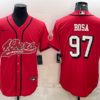 Men’s San Francisco 49ers #97 Nick Bosa Red Color Rush With Patch Cool Base Stitched Baseball Jersey