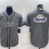 Men’s Los Angeles Chargers Grey Gridiron Team Big Logo Cool Base Stitched Baseball Jersey