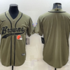 Men’s Cleveland Browns Blank Olive 2022 Salute To Service Cool Base Stitched Baseball Jersey