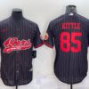 Men’s San Francisco 49ers #85 George Kittle Black With Patch Cool Base Stitched Baseball Jersey
