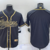 Men’s Las Vegas Raiders Blank Black Gold With Patch Cool Base Stitched Baseball Jersey