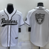 Men’s Las Vegas Raiders White Team Big Logo With Patch Cool Base Stitched Baseball Jersey