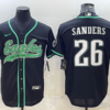 Men’s Philadelphia Eagles #26 Miles Sanders Black With Patch Cool Base Stitched Baseball Jersey