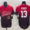 Men’s San Francisco 49ers #13 Brock Purdy Number Red Black Stitched Baseball Jersey