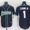 Men’s Jacksonville Jaguars #1 Travis Etienne Jr. Black With Patch Cool Base Baseball Stitched Jersey