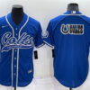 Men’s Indianapolis Colts Blue Team Big Logo With Patch Cool Base Stitched Baseball Jersey