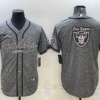Men’s Las Vegas Raiders Grey Team Big Logo With Patch Cool Base Stitched Baseball Jersey