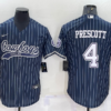 Men’s Dallas Cowboys #4 Dak Prescott Navy Blue Pinstripe With Patch Cool Base Stitched Baseball Jersey