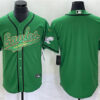 Men’s Philadelphia Eagles Blank Green Cool Base Stitched Baseball Jersey