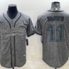 Men’s Philadelphia Eagles #11 A. J. Brown Gray With Patch Cool Base Stitched Baseball Jersey