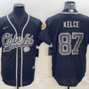 Men’s Kansas City Chiefs #87 Travis Kelce Black Reflective With Patch Cool Base Stitched Baseball Jersey