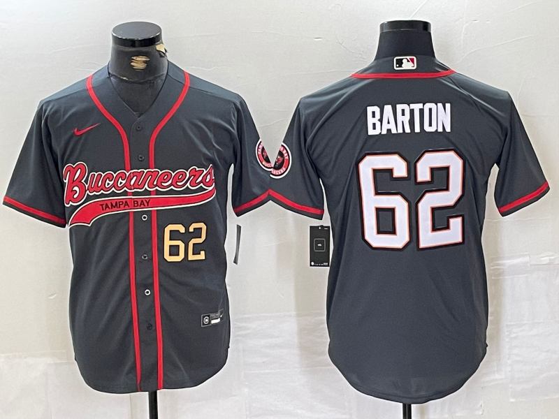 Men’s Tampa Bay Buccaneers #62 Graham Barton Grey Cool Base Stitched Baseball Jerseys