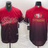 Men’s San Francisco 49ers Team Big Logo Red Black With Patch Cool Base Stitched Baseball Jersey