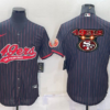 Men’s San Francisco 49ers Black Pinstripe Team Big Logo With Patch Cool Base Stitched Baseball Jersey