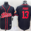 Men’s San Francisco 49ers #13 Brock Purdy Black With Patch Cool Base Stitched Baseball Jersey