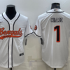 Men’s Cincinnati Bengals #1 JaMarr Chase White With Patch Cool Base Stitched Baseball Jersey