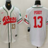 Men’s San Francisco 49ers #13 Brock Purdy Number White Mexico Cool Base Stitched Baseball Jersey