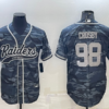 Men’s Las Vegas Raiders #98 Maxx Crosby Grey Camo With Patch Cool Base Stitched Baseball Jersey