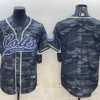 Men’s Indianapolis Colts Blank Grey Camo With Patch Cool Base Stitched Baseball Jersey