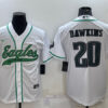 Men’s Philadelphia Eagles #20 Brian Dawkins White With Patch Cool Base Stitched Baseball Jersey