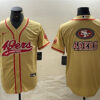 Men’s San Francisco 49ers Gold Team Big Logo With Patch Cool Base Stitched Baseball Jersey