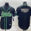 Men’s Philadelphia Eagles Black Team Big Logo With Patch Cool Base Stitched Baseball Jersey