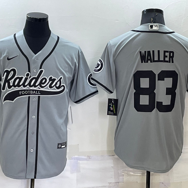 Men’s Las Vegas Raiders #83 Darren Waller Grey Stitched MLB Cool Base Nike Baseball Jersey