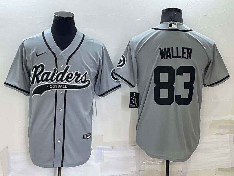 Men’s Las Vegas Raiders #83 Darren Waller Grey Stitched MLB Cool Base Nike Baseball Jersey