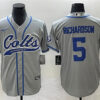 Men’s Indianapolis Colts #5 Anthony Richardson Gray Cool Base Stitched Baseball Jersey