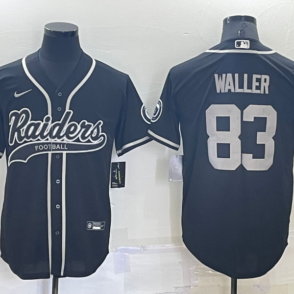 Men’s Las Vegas Raiders #83 Darren Waller Black Stitched MLB Cool Base Nike Baseball Jersey