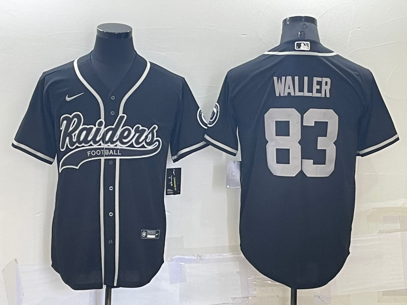 Men’s Las Vegas Raiders #83 Darren Waller Black Stitched MLB Cool Base Nike Baseball Jersey