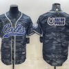Men’s Indianapolis Colts Grey Camo Team Big Logo With Patch Cool Base Stitched Baseball Jersey